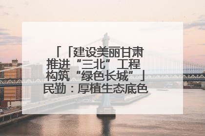 「建设美丽甘肃 推进“三北”工程 构筑“绿色长城”」民勤：厚植生态底色 筑牢绿色屏障