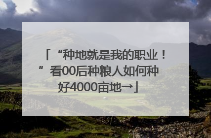“种地就是我的职业！”看00后种粮人如何种好4000亩地→