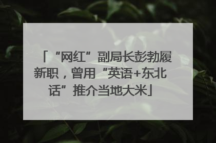 “网红”副局长彭勃履新职，曾用“英语+东北话”推介当地大米