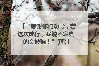 “感谢你们劝导，若这次成行，我说不定真的会被骗！”(图)