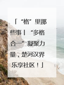 “格”里那些事丨“多格合一”凝聚力量，楚河汉界乐享社区！