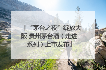 “茅台之夜”绽放大阪 贵州茅台酒（走进系列）上市发布