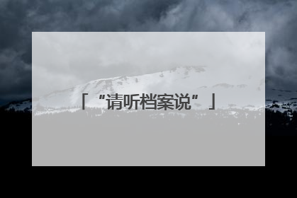 “请听档案说”