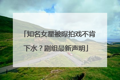 知名女星被曝拍戏不肯下水？剧组最新声明