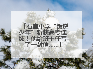 石室中学“叛逆少年”斩获高考佳绩！他给班主任写了一封信……