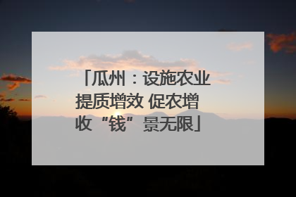 瓜州：设施农业提质增效 促农增收“钱”景无限