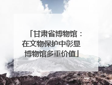甘肃省博物馆：在文物保护中彰显博物馆多重价值