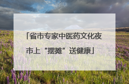 省市专家中医药文化夜市上“摆摊”送健康