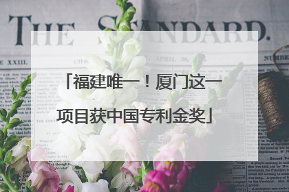 福建唯一！厦门这一项目获中国专利金奖