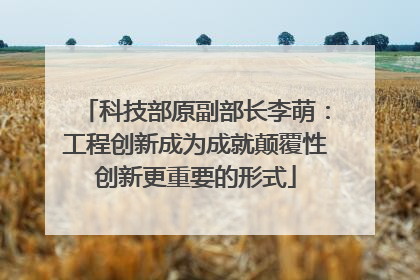 科技部原副部长李萌：工程创新成为成就颠覆性创新更重要的形式