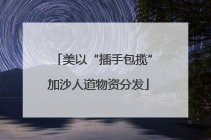 美以“插手包揽”加沙人道物资分发