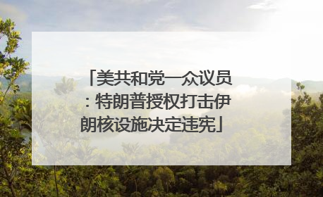 美共和党一众议员：特朗普授权打击伊朗核设施决定违宪