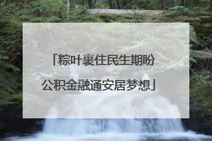 粽叶裹住民生期盼 公积金融通安居梦想