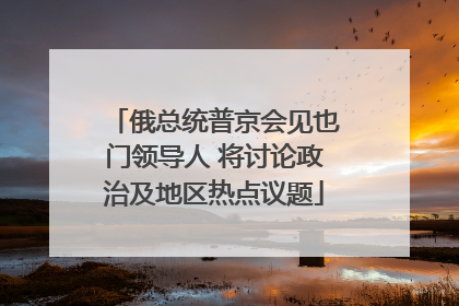 俄总统普京会见也门领导人 将讨论政治及地区热点议题