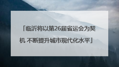 临沂将以第26届省运会为契机 不断提升城市现代化水平
