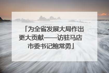 为全省发展大局作出更大贡献——访驻马店市委书记鲍常勇