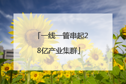 一线一管串起28亿产业集群