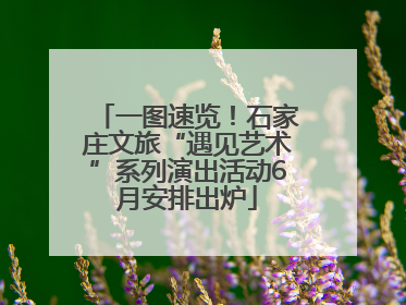 一图速览！石家庄文旅“遇见艺术”系列演出活动6月安排出炉