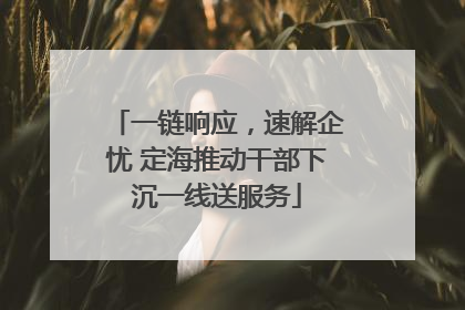一链响应，速解企忧 定海推动干部下沉一线送服务