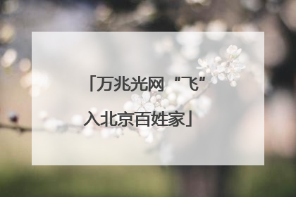 万兆光网“飞”入北京百姓家