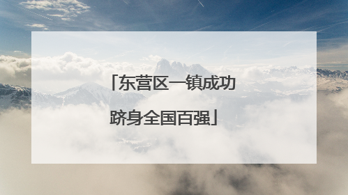 东营区一镇成功跻身全国百强