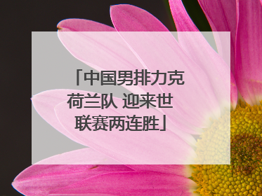 中国男排力克荷兰队 迎来世联赛两连胜