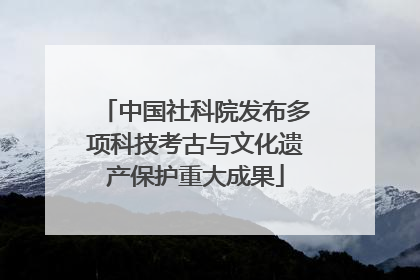 中国社科院发布多项科技考古与文化遗产保护重大成果