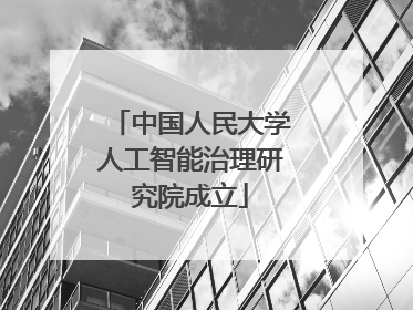 中国人民大学人工智能治理研究院成立