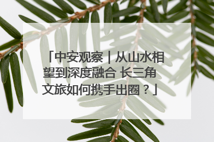 中安观察｜从山水相望到深度融合 长三角文旅如何携手出圈？