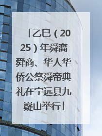 乙巳（2025）年舜裔舜商、华人华侨公祭舜帝典礼在宁远县九嶷山举行
