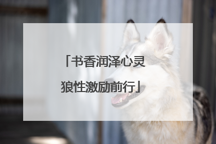 书香润泽心灵 狼性激励前行