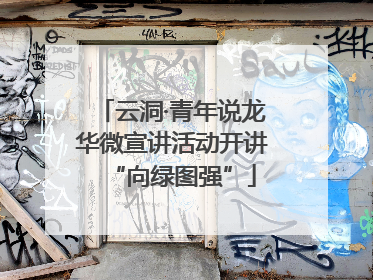云洞·青年说龙华微宣讲活动开讲“向绿图强”