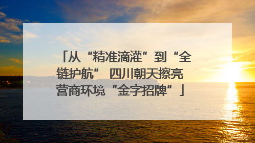 从“精准滴灌”到“全链护航” 四川朝天擦亮营商环境“金字招牌”