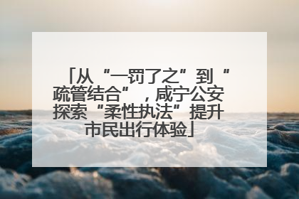 从“一罚了之”到“疏管结合”，咸宁公安探索“柔性执法”提升市民出行体验