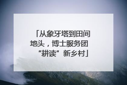 从象牙塔到田间地头，博士服务团“耕读”新乡村