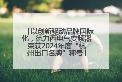 以创新驱动品牌国际化，德力西电气变频器荣获2024年度“杭州出口名牌”称号