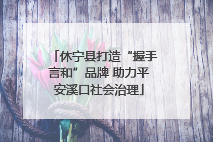 休宁县打造“握手言和”品牌 助力平安溪口社会治理