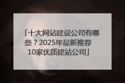 十大网站建设公司有哪些？2025年最新推荐10家优质建站公司