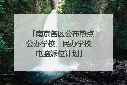 南京各区公布热点公办学校、民办学校电脑派位计划