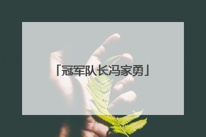 冠军队长冯家勇