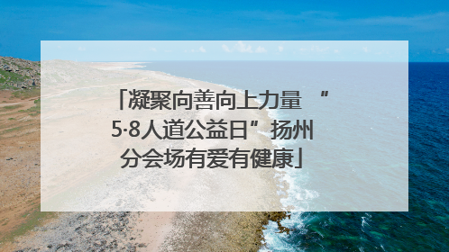 凝聚向善向上力量 “5·8人道公益日”扬州分会场有爱有健康