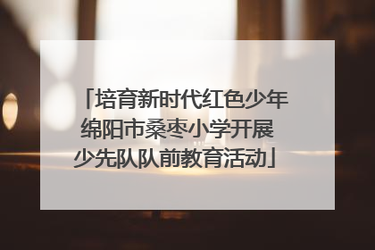 培育新时代红色少年 绵阳市桑枣小学开展少先队队前教育活动