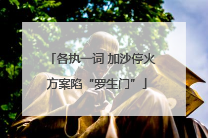 各执一词 加沙停火方案陷“罗生门”