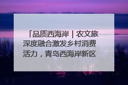 品质西海岸｜农文旅深度融合激发乡村消费活力，青岛西海岸新区的乡村振兴实践