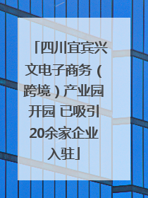 四川宜宾兴文电子商务（跨境）产业园开园 已吸引20余家企业入驻
