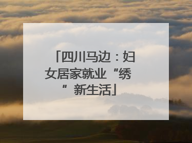 四川马边：妇女居家就业“绣”新生活
