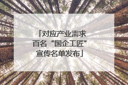 对应产业需求 百名“国企工匠”宣传名单发布