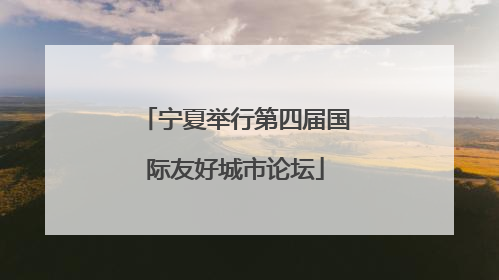 宁夏举行第四届国际友好城市论坛
