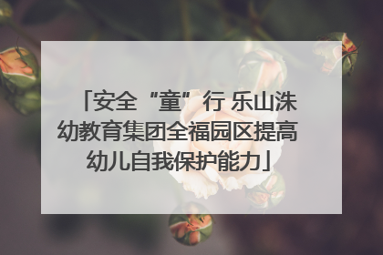 安全“童”行 乐山洙幼教育集团全福园区提高幼儿自我保护能力