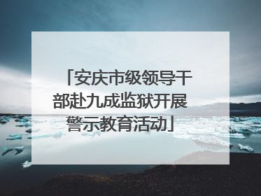 安庆市级领导干部赴九成监狱开展警示教育活动